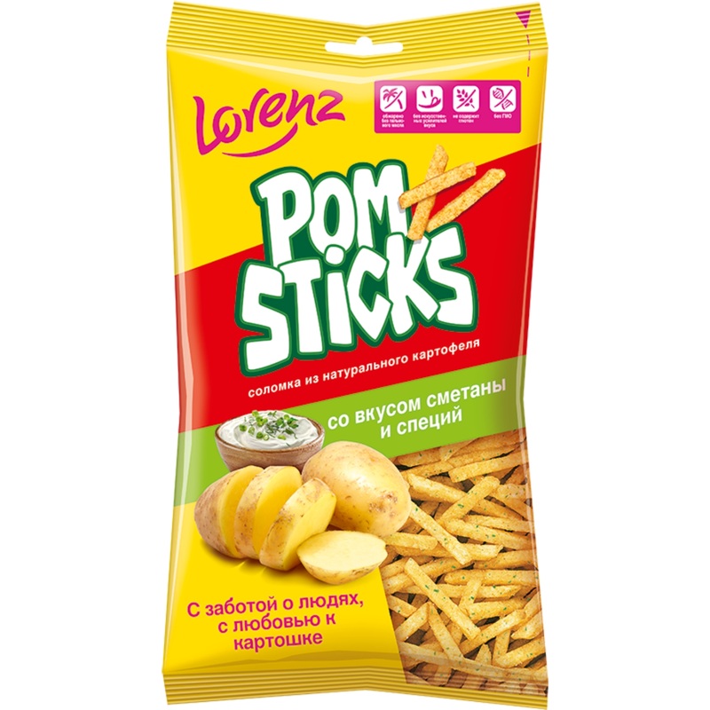 Изображение товара Чипсы Lorenz Pomsticks со вкусом сметаны и специй 100 г Россия