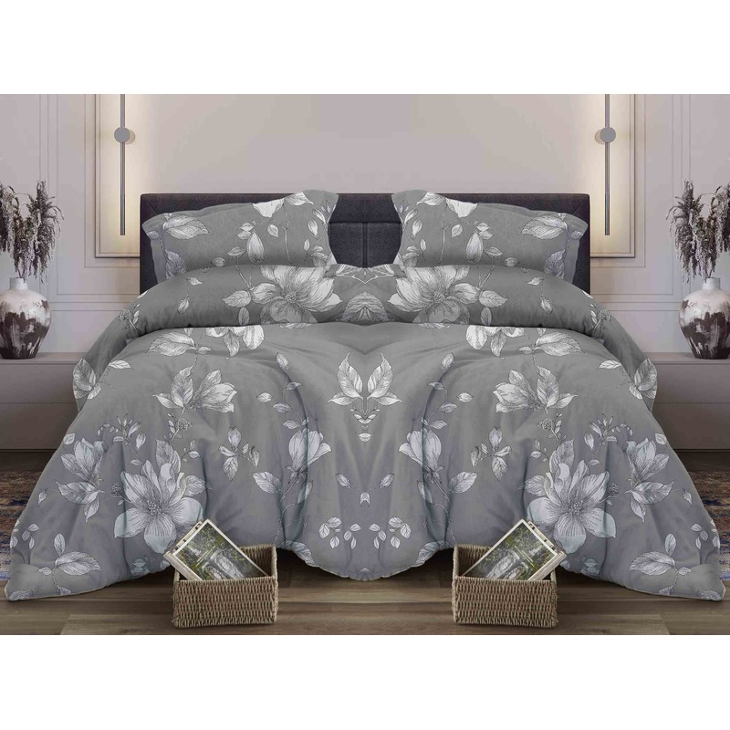 Изображение товара Комплект постельного белья Lovely textile Грация 2-спальный бязь серый