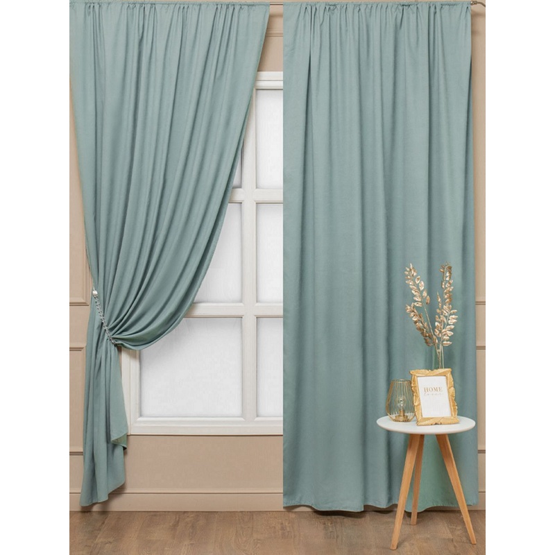 Изображение товара Комплект штор из замши Amore Mio бирюзовый 150x270 см 2 портьера