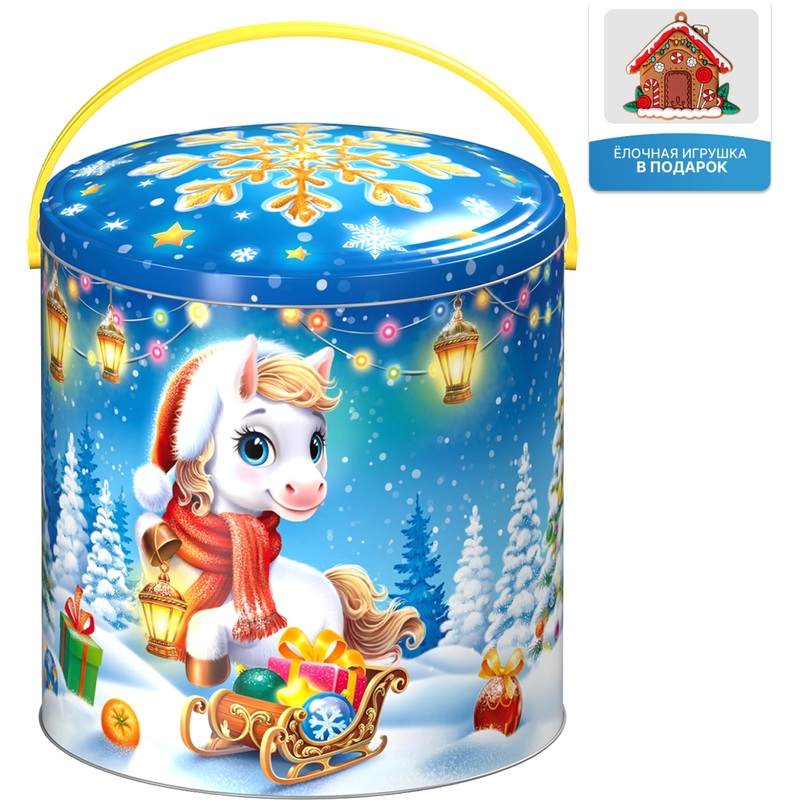 Изображение товара Новогодний сладкий подарок Moroz.ru Снежный курьер 1000 г с брелком