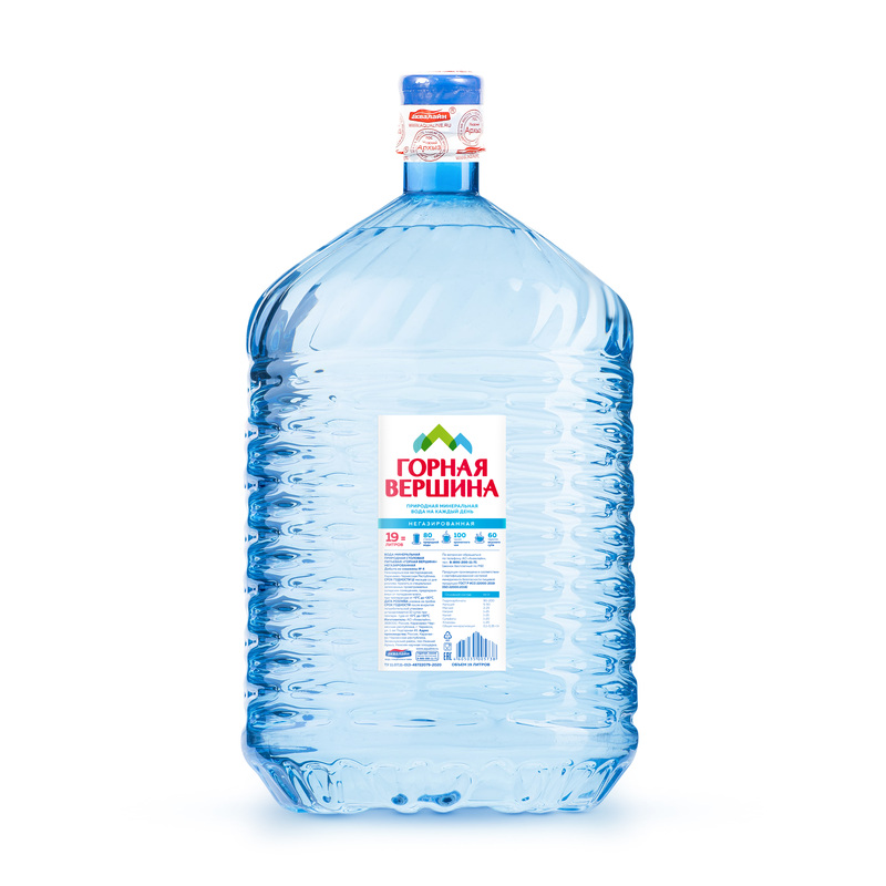 Изображение товара Бутилированная питьевая вода Горная Вершина 19 литров одноразовая