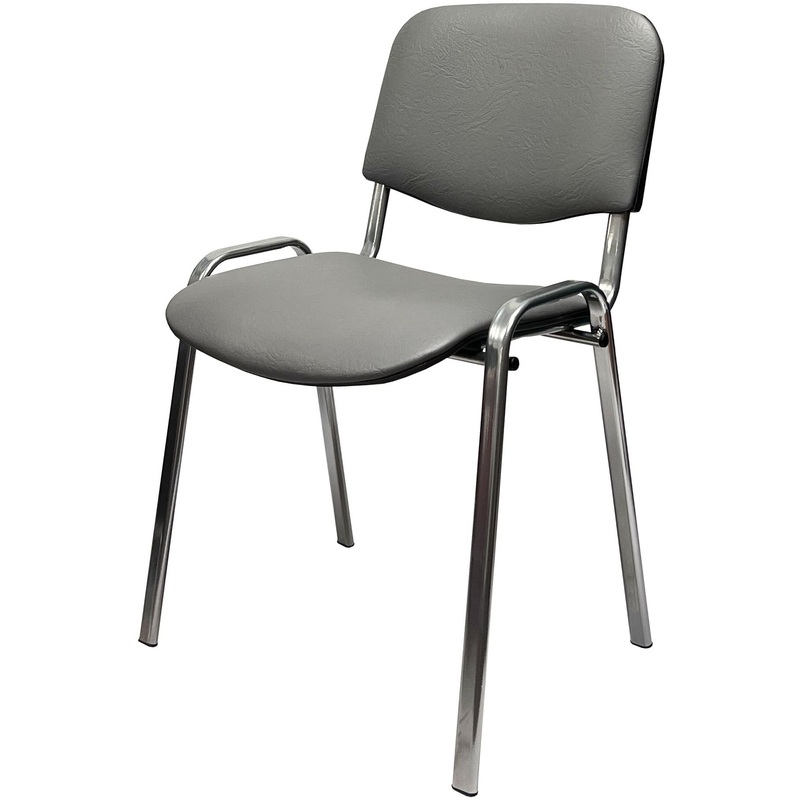Изображение товара Стул офисный Easy Chair ИЗО РС 01.00.10 серый экокожа металл с имитацией под хром (1905634)