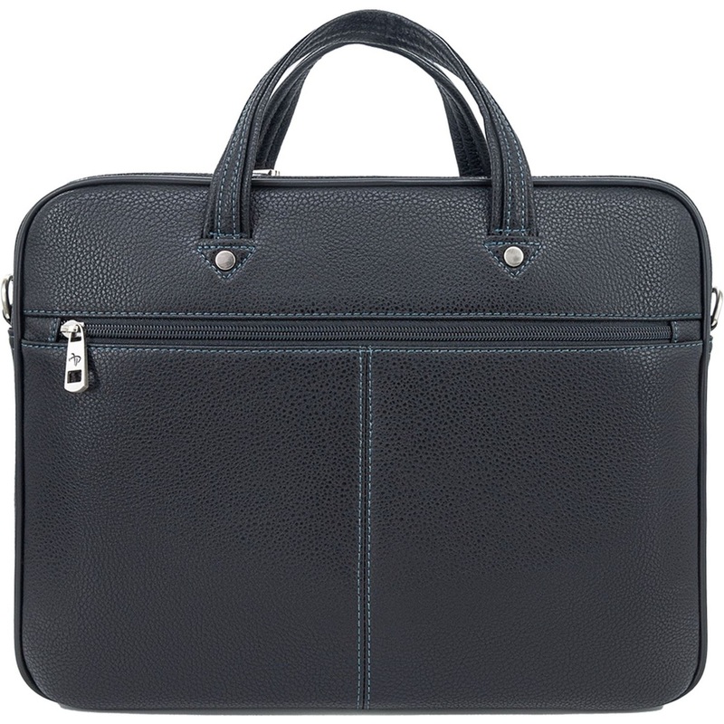 Изображение товара Портфель Pellecon черный из искусственной кожи с множеством отделений для документов и ноутбука