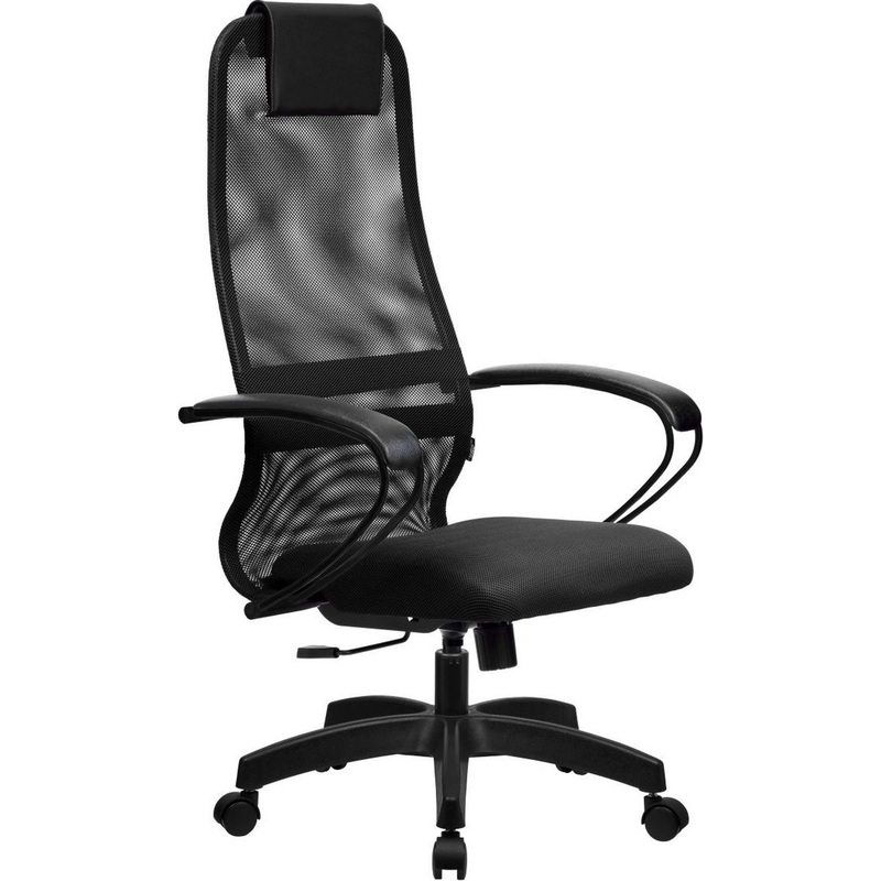 Изображение товара Офисное кресло для руководителя Метта SU-B-8 черное с сеткой и регулируемой высотой