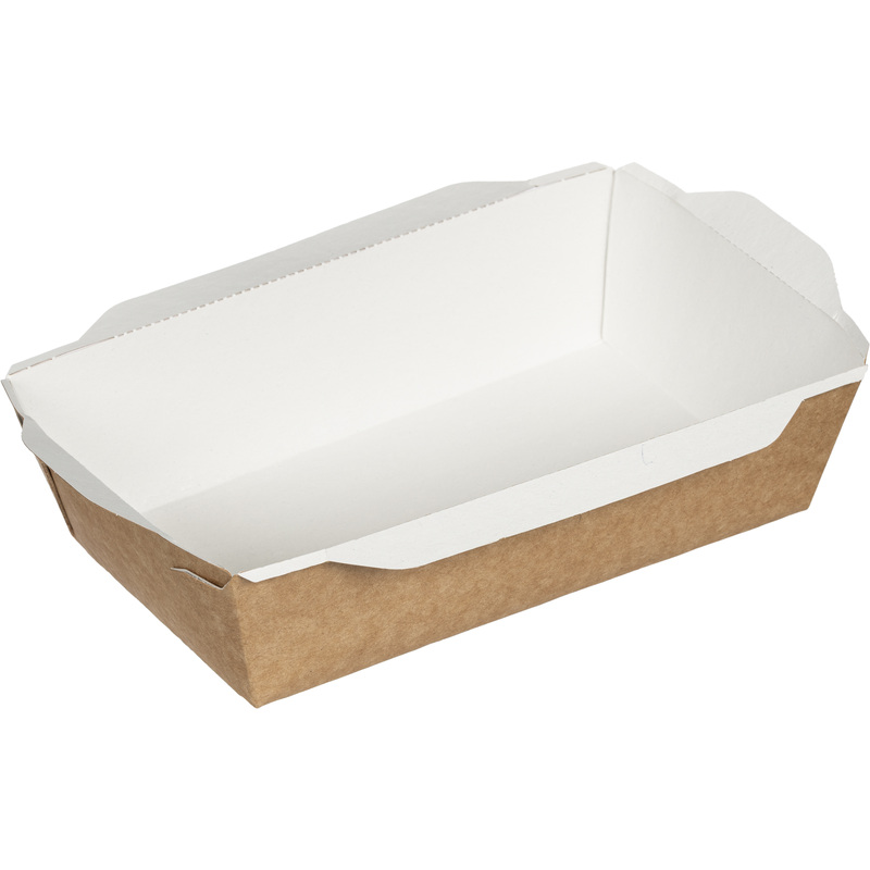 Изображение товара Одноразовый бумажный контейнер DoEco Opsalad 800 мл крафт 207x127x55 мм упаковка 400 шт