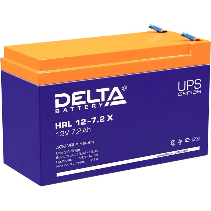 Изображение товара Батарея для ИБП Delta HRL 12-7.2X 12 В 7.2 Ач