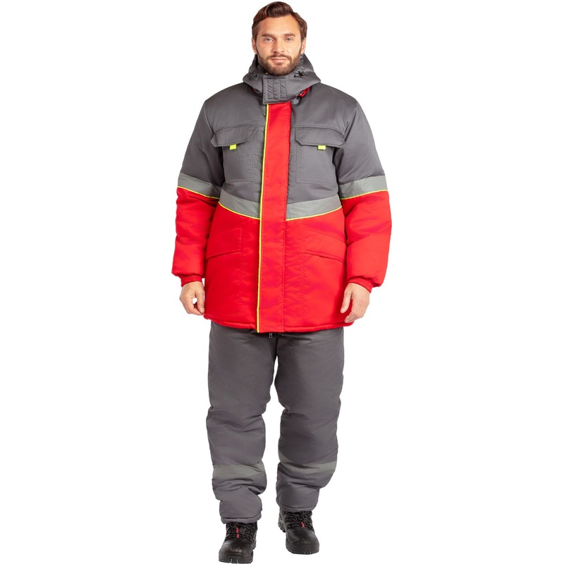 Изображение товара Рабочая зимняя мужская куртка из ткани твил с утеплителем и светоотражающими элементами