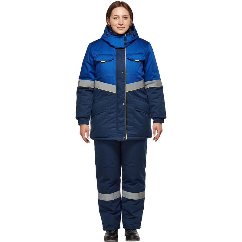 Изображение товара Зимний рабочий женский костюм з43-КПК с СОП васильковый синий утепленный защитный