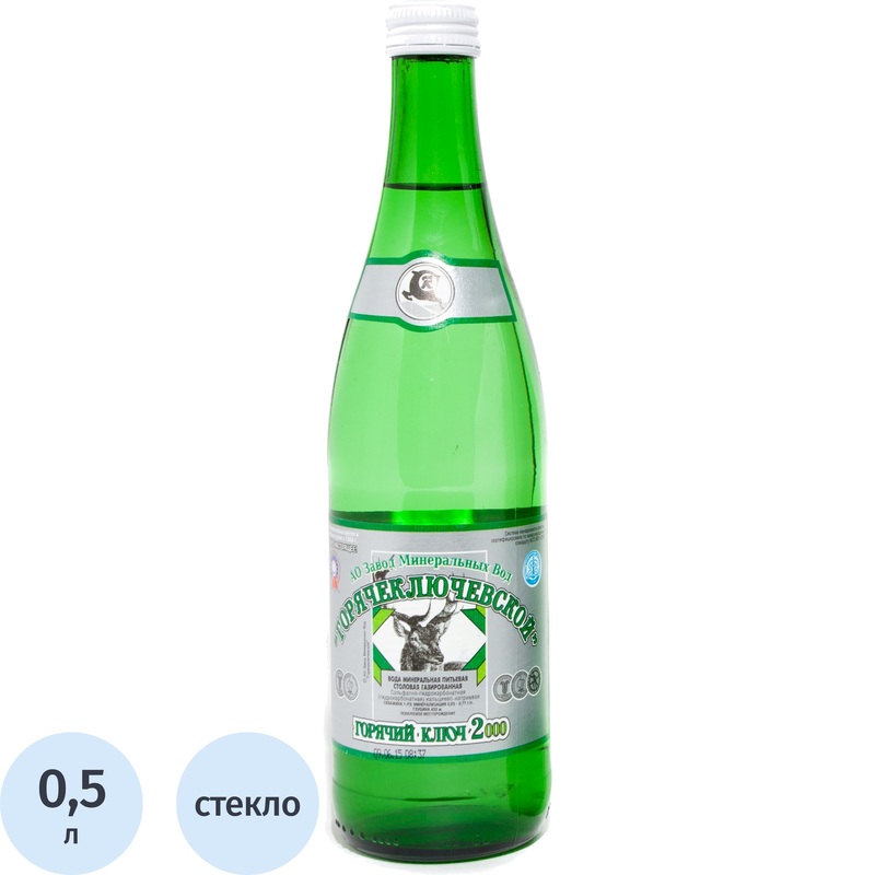 Изображение товара Горячий ключ 2000 — минерально-газированная питьевая вода 0,5 л