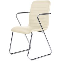 Стул офисный Easy Chair Честер бежевый, экокожа, металл, хромированный