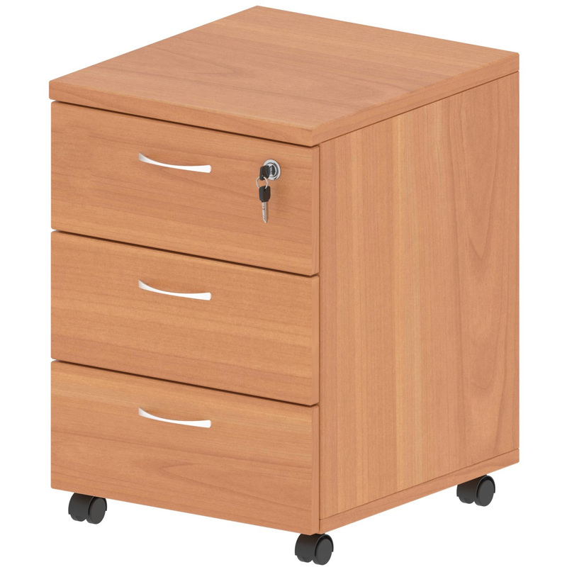 Изображение товара Тумба подкатная Континент с замком (вишня оксфорд, 400x480x570 мм, 3 ящика)