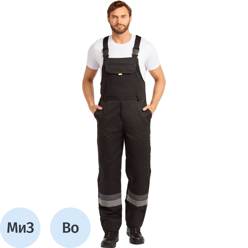 Изображение товара Полукомбинезон рабочий летний мужской Ларга с СОП чёрный