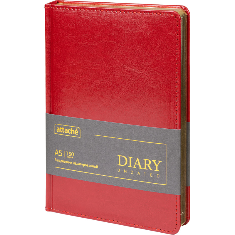 Изображение товара Ежедневник недатированный Attache Gold искусственная кожа А5 160 листов бордовый (золотистый обрез)