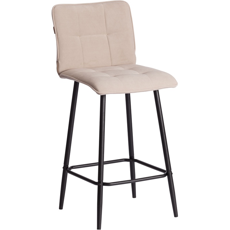 Изображение товара Полубарный стул TetChair Bari бежевый черный винил металл Россия