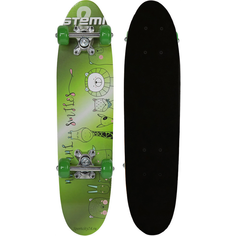 Изображение товара Скейтборд Atemi 24" 60x15 см зелёный/чёрный для новичков и прогулок Изображение товара Скейтборд Atemi 24" 60x15 см зелёный/чёрный для новичков и прогулок