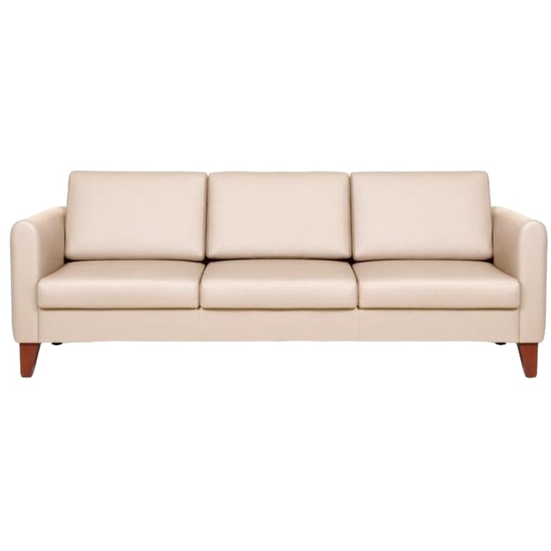 Изображение товара Диван трехместный Берген светло-бежевый из искусственной кожи