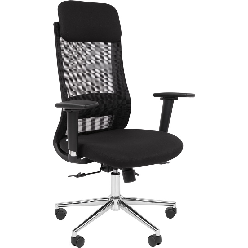 Изображение товара Кресло для руководителя Chairman 500LUX чёрное (ткань/сетка, металл хромированный)