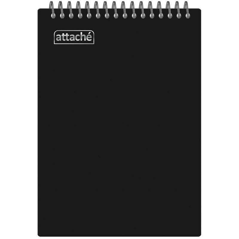 Изображение товара Блокнот Attache А4 80 листов черный в клетку на спирали (210х294 мм)