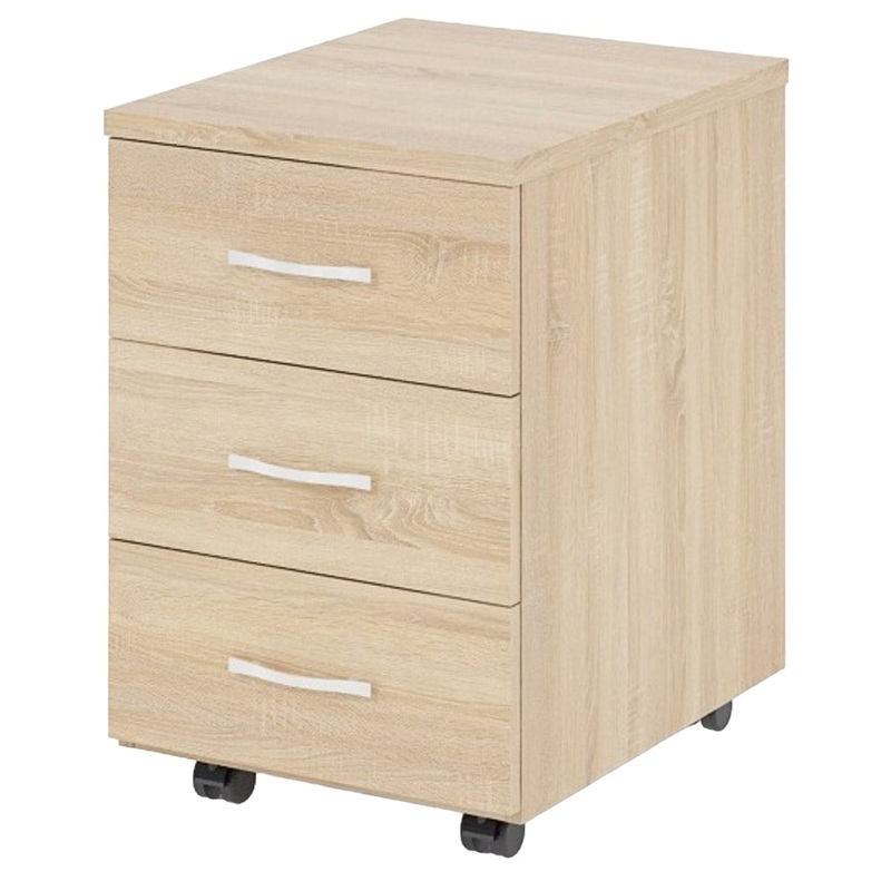 Изображение товара Тумба подкатная Рондо 05T081 из ЛДСП альпийский дуб, 3 ящика, 406х501х606 мм