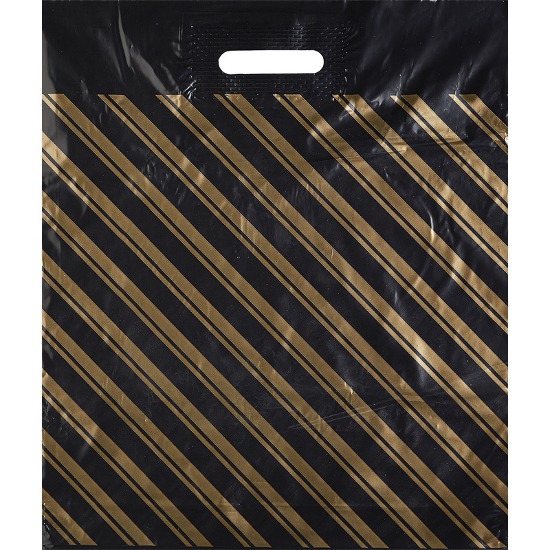 Изображение товара Черные полиэтиленовые пакеты 40x47 см с вырубной ручкой 50 шт