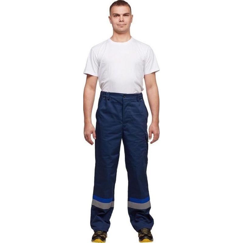 Изображение товара Мужские летние рабочие брюки л24-БР с СОП синие 60-62 рост 182-188