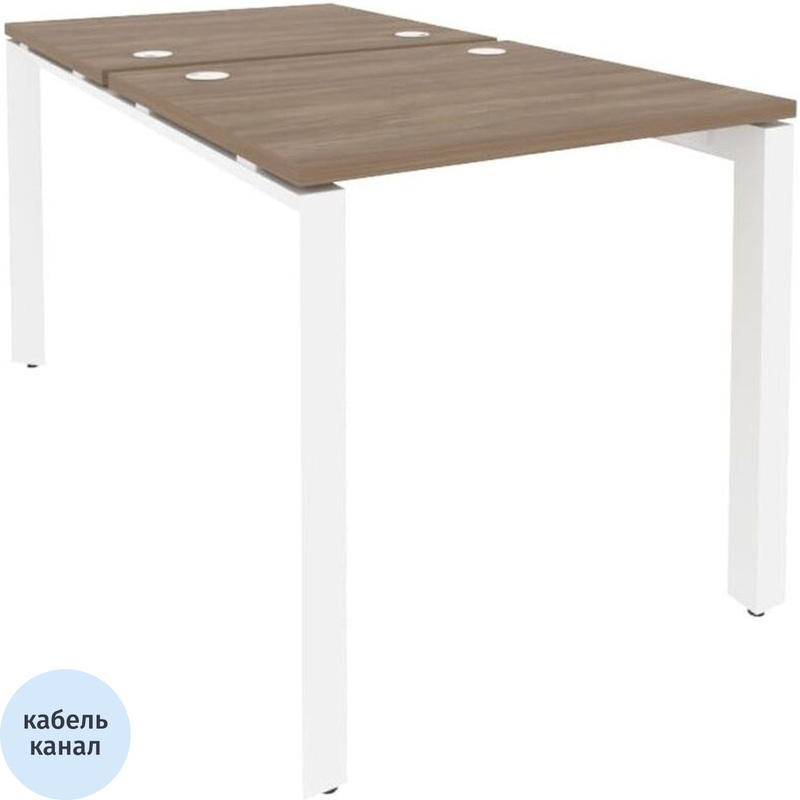 Изображение товара Рабочая станция на 2 рабочих места Onix-П O.MP-D.RS-2.0.7 (дуб аризона/белый, 780х1475х750 мм)