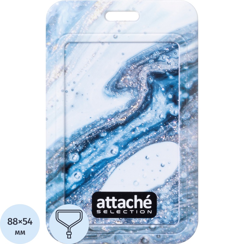 Изображение товара Вертикальный бейдж Attache Selection Fluid 110x68 мм шнурок для мероприятий