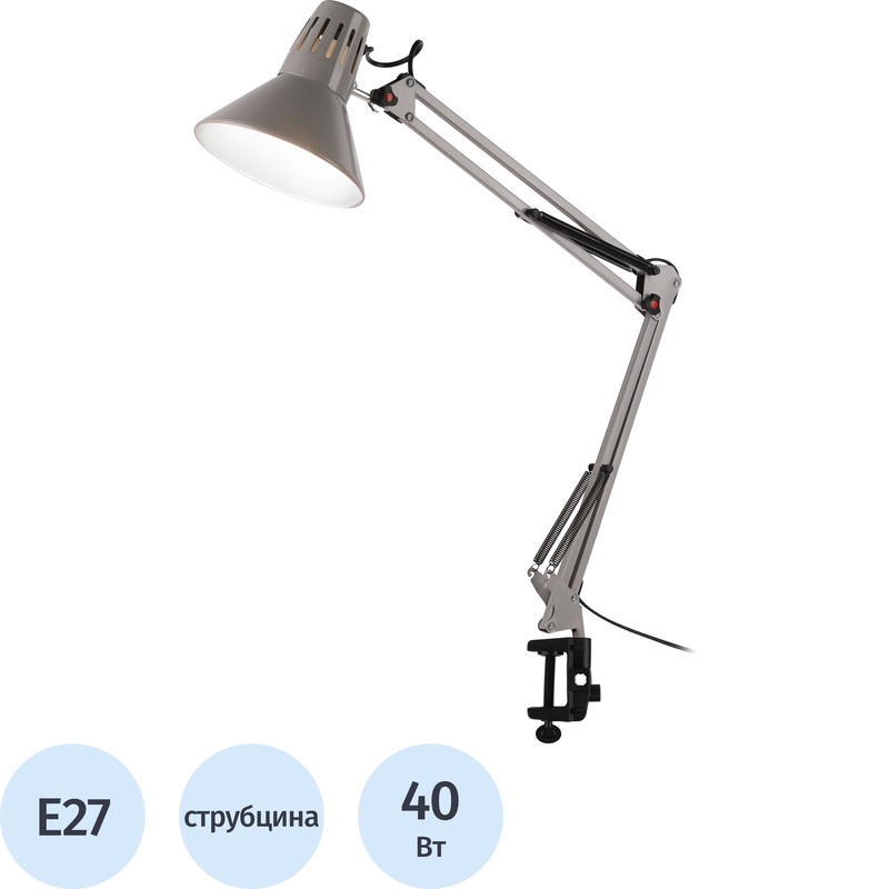 Изображение товара Настольный светильник Эра N-121-E27-40W-GY серый