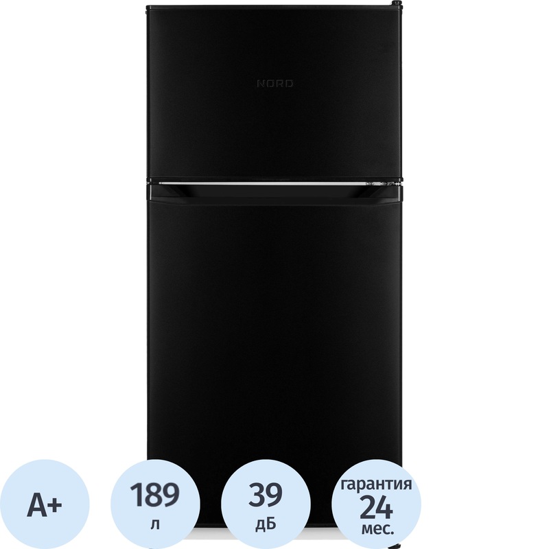 Изображение товара Двухкамерный холодильник Nord NT 124 B черный с морозильником сверху