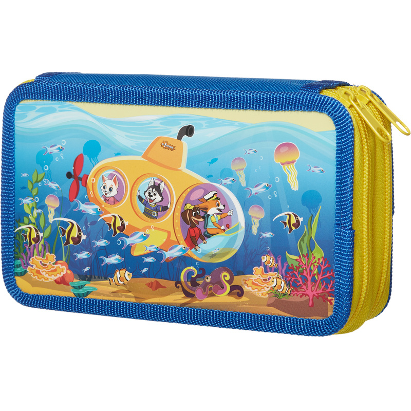 Изображение товара Пенал двухсекционный Комус Класс (№1 School) Шустрики синий