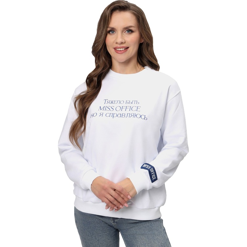 Изображение товара Свитшот женский Miss Office белый 40-46 оверсайз