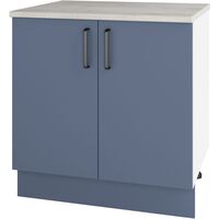 Шкаф кухонный Комфорт 2 911672 (дымчато-голубой/белый, 800х600х852 мм)