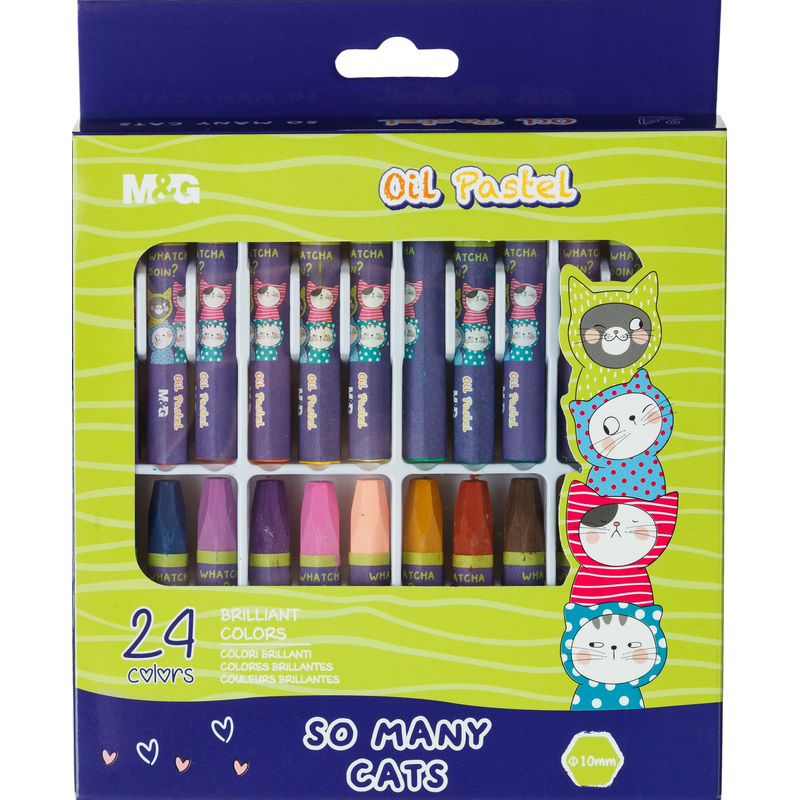 Изображение товара Пастель масляная M&G шестигранная 24 цвета - удобство и яркость