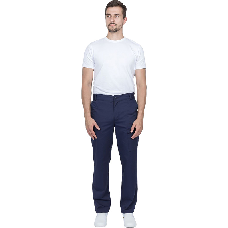 Изображение товара Брюки медицинские мужские синие размер 48 рост 170-176