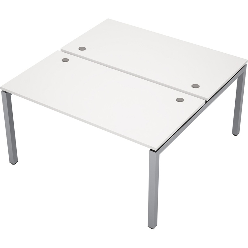 Изображение товара Стол приставной Avance 6МБ.5279 двухместный белый алюминий матовый 1400х1435х750 мм