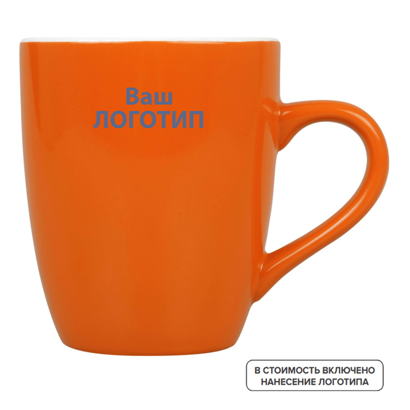 Изображение товара Кружка Tulip керамическая 350 мл с индивидуальной одноцветной печатью (870658, 108 штук в упаковке)
