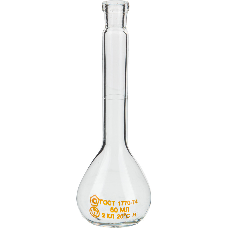 Изображение товара Мерная колба 50 мл стеклянная для лабораторий и промышленности