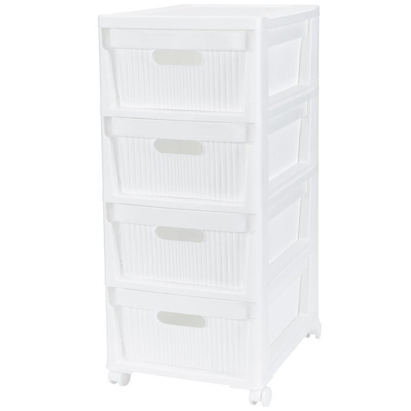 Изображение товара Комод на колесах Econova Velvet (белый, 300х385х690 мм)