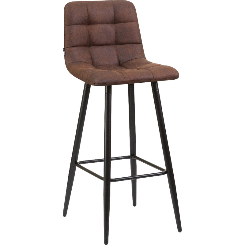 Изображение товара Стул барный Dobrin Nicole коричневый велюр черный металл 750 мм высота