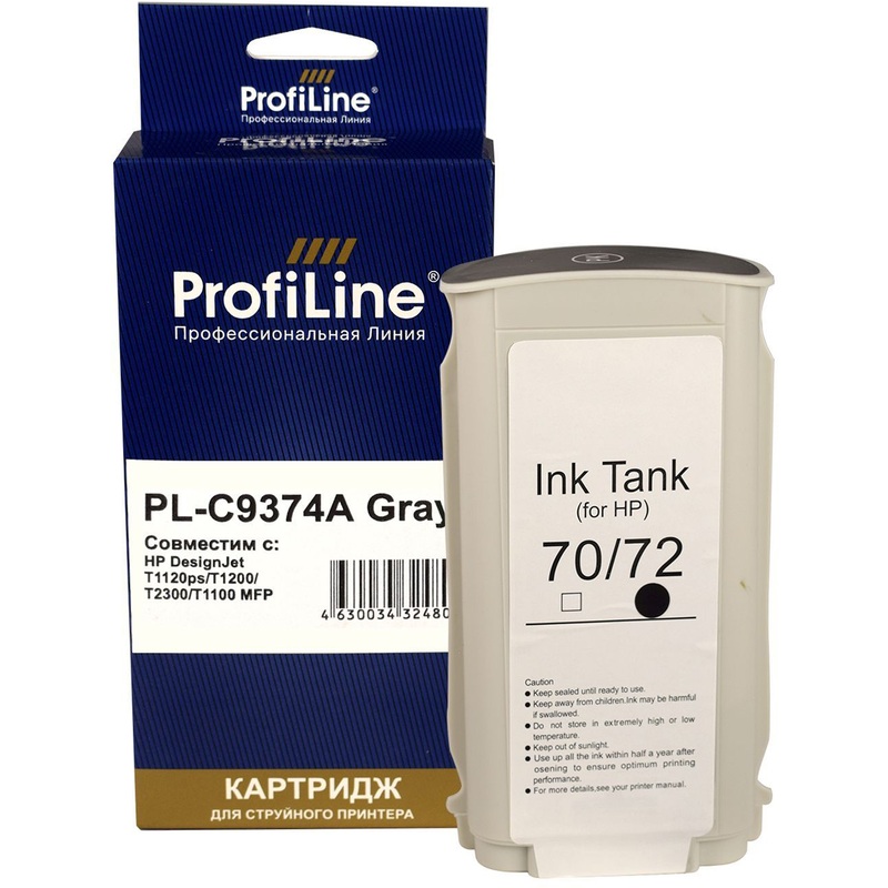 Изображение товара Картридж струйный ProfiLine 72 C9374A для HP серый совместимый
