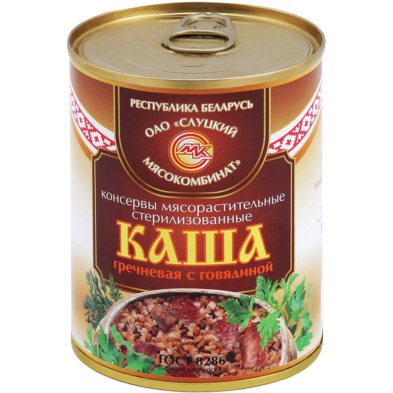 Изображение товара Каша Слуцкий мясокомбинат гречневая с говядиной 340 г