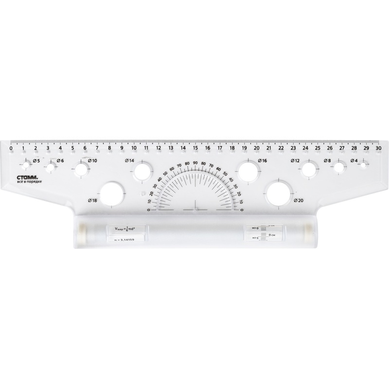 Изображение товара Линейка рейсшина Стамм ЛР25/ЛР-30478 30см прозрачная пластиковая