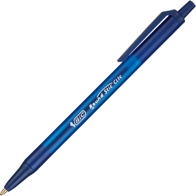 Изображение товара Ручка шариковая автоматическая Bic Round Stic Clic синяя (толщина линии 0.32 мм)