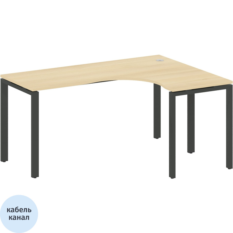 Изображение товара Эргономичный стол Metal System Style БП.СА-4 ПрRight из ЛДСП с регулировкой высоты
