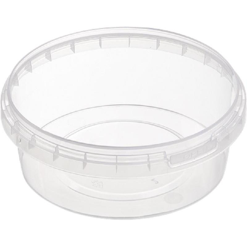 Изображение товара Пластиковая банка 385 мл с крышкой прозрачная широкое горло 122 мм Россия