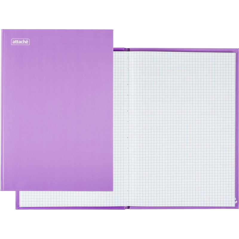 Изображение товара Книга учета 96 листов А4 в клетку с картонной обложкой сиреневая
