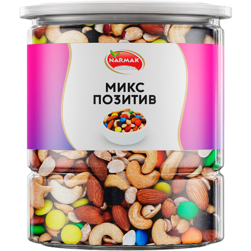 Изображение товара Коктейль Narmak Позитив смесь орехов и сухофруктов 500 г