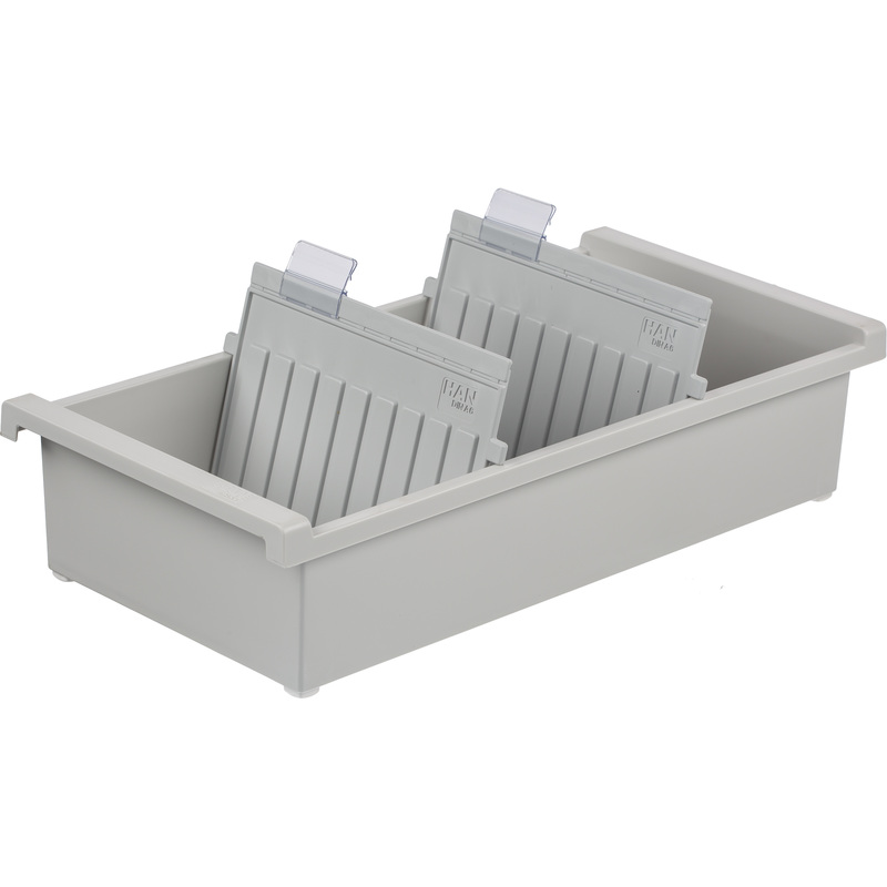 Изображение товара Картотека для карточек Han А6 на 1300 шт открытая серый пластик Германия