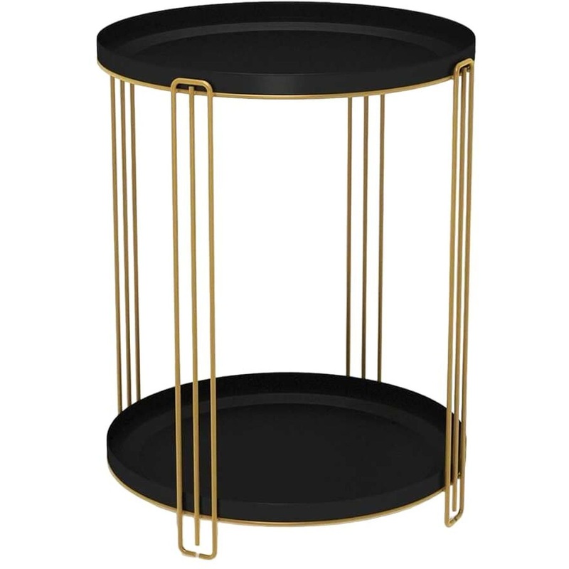 Изображение товара Журнальный стол Sheffilton SHT-CT31 золотистый с чёрным муаром компактный