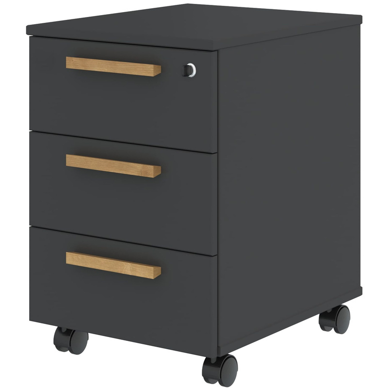 Изображение товара Тумба подкатная Forta с центральным замком черный графит